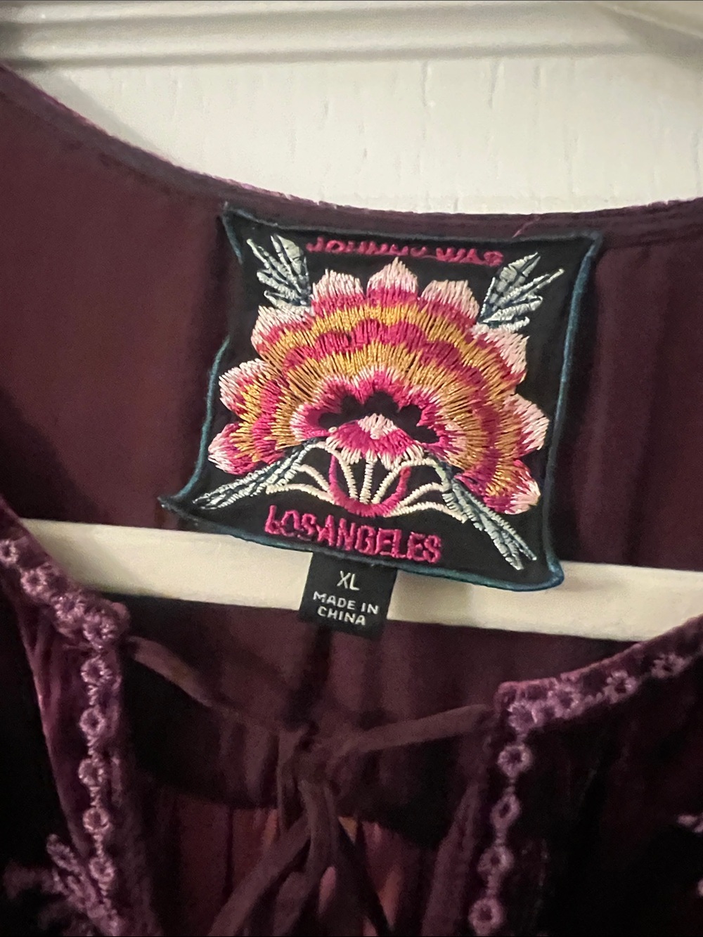 Like New Johnny Was Velvet Burgundy blouse size XL - Picture 4 of 11